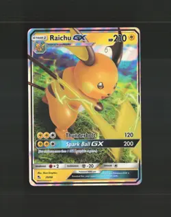 Raichu GX 20/68 Hidden Fates Ultra Rare Holo Pokemon Card LP - Image 1