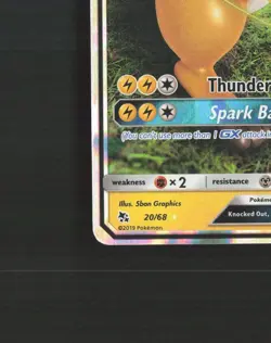 Raichu GX 20/68 Hidden Fates Ultra Rare Holo Pokemon Card LP - Image 5