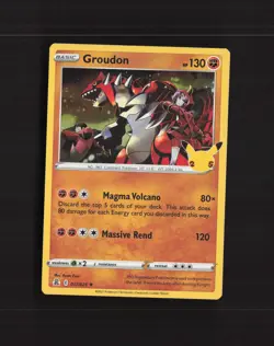 Groudon 017/025 Celebrations Holo Rare Pokemon Card NM - Image 1