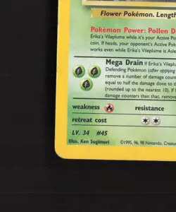 Erika's Vileplume 5/132 WOTC Gym Heroes Unlimited Rare Holo Pokemon Card DMG - Image 5