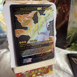 Pokemon Pikachu & Zekrom GX Black Foil Fan Art Card 184/181 - Image 2