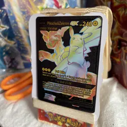 Pokemon Pikachu & Zekrom GX Black Foil Fan Art Card 184/181 - Image 3