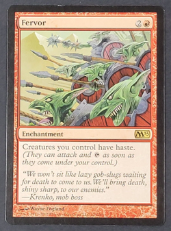 MTG - Fervor - Core Set 2013 - LP - Magic The Gathering - Rare Red Enchantment - Image 1