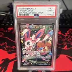 PSA 8 Pokemon TCG 2016 Xy Generations Radiant Collection #RC32 Fa/Sylveon Ex - Image 1