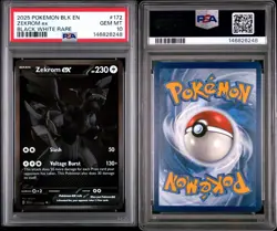 Pokemon 2025 Zekrom ex 172/086 Black White Rare Black Bolt GEM MINT PSA 10 - Image 3