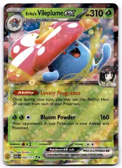 Erika's Vileplume ex 003/217 ME: Ascended Heroes Double Rare Near Mint Pokemon - Image 1