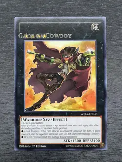 YuGiOh! Gagaga Cowboy WIRA - Error Misprint Name Shift 1st Edition Near Mint - Image 2