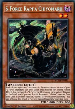 S-Force Rappa Chiyomaru Yu-Gi-Oh! BLVO-EN011 1st Secret Rare - Image 1