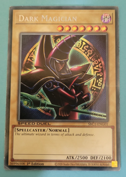 Yu-Gi-Oh Dark Magician Secret Rare Speed Duel 1st Edition SBC1-ENG01 Played - Image 1