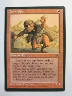 MTG Magic The Gathering Card Orcish Spy Summon Orc Red Fallen Empires 1994 - Image 1
