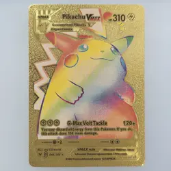 Pokemon Pikachu VMAX Gigantamax 310hp Gold Foil Fan Art Collector Card Rainbow - Image 1