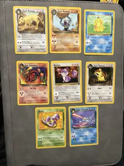 Pokemon TCG Team Rocket Card Lot Dark Persian, Dark Machoke, Psyduck, 8 Cards - Image 1