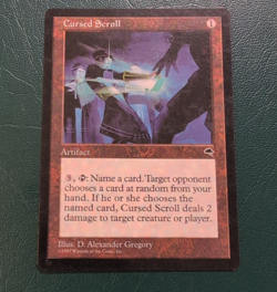 Wizards of the Coast Cursed Scroll MTG Tempest Artifact Rare 1997 Gregory - Image 1