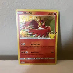 Pokemon Ho-Oh Celebrations Holo Rare Stamped Card 001/025 130 HP English - Image 1