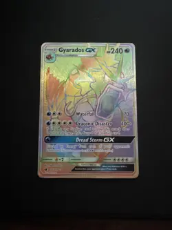 Gyarados GX 112/111 Rainbow Secret Rare Full Art Pokemon Crimson Invasion NM/LP+ - Image 1