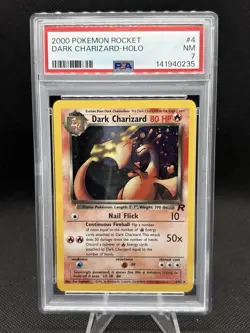 Pokemon Dark Charizard Team Rocket 4/82 Holo Unlimited PSA 7 2000 - Image 1