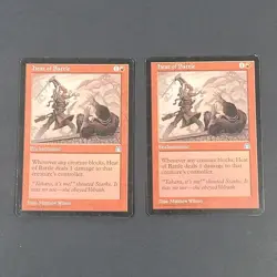 MTG - 2x Heat of Battle - Stronghold - LP/MP- Vintage - Magic The Gathering 1998 - Image 1