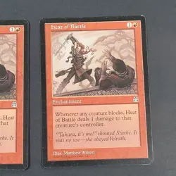 MTG - 2x Heat of Battle - Stronghold - LP/MP- Vintage - Magic The Gathering 1998 - Image 3