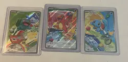 Pokemon First Partners Kanto Set Bulbasaur Charmander Squirtle MEP Holo Promo - Image 1