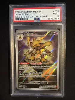 Pokemon PSA 9 MINT ALAKAZAM 009 ETB PROMO Mega Evolution English - Image 1
