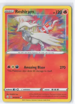 Pokemon TCG Reshiram 017/072 Rainbow Holo Shining Fates Playset NM - Image 1