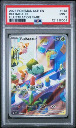 Pokemon TCG: Bulbasaur 143/142 Sv07: Stellar Crown Holo PSA 9 MINT - Image 1