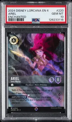 2024 DISNEY LORCANA EN 4-URSULA'S RETURN ENCHANTED ARIEL - SONIC WARRIOR PSA 10 - Image 1