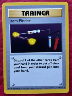 Item Finder (Shadowless) Base Set Regular Rare Trainer Pokemon TCG Card - Image 1