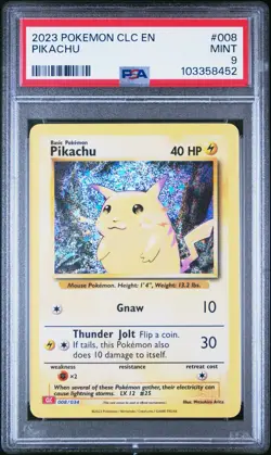 2023 Pokemon CLC EN PIKACHU #008 Holo Trading Card Game Classic PSA 9 Mint - Image 1