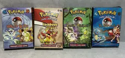 Pokemon Theme Deck Lot of 4 Boxes Manuals Counters Cards Coin 1999 READ - Image 1