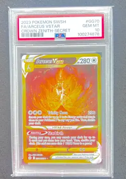 Pokemon Card Arceus VSTAR GG70/GG70 Crown Zenith Galarian Gallery PSA 10 - Image 1