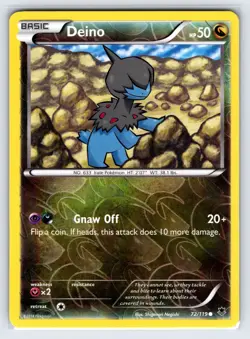 Deino 72/119 2014 XY Phantom Forces Pokemon Card Reverse Holo Common - Vlp - Image 1