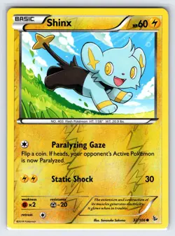Shinx 32/106 2014 XY Flashfire Set Pokemon Card Reverse Holo Common - Nm - Image 1