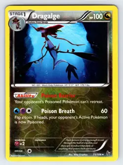 Dragalge 71/106 2014 XY Flashfire Pokemon Card TCG Reverse Holo Rare - VLP - Image 1
