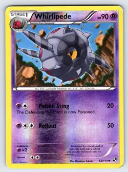 Whirlipede 53/114 2011 Black & White Base Pokemon Card TCG Reverse Holo - Lp/Mp - Image 1