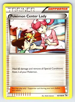 Pokemon Center Lady 93/106 2014 XY Flashfire Set Pokemon Card Trainer - Nm/Vlp - Image 1
