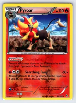 Pyroar 20/106 2014 XY Flashfire Set Pokemon Card Reverse Holo Rare - Vlp - Image 1