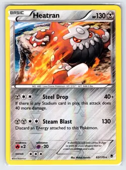 Heatran 63/119 2014 XY Phantom Forces Pokemon Card Reverse Holo Rare - Nm/Vlp - Image 1
