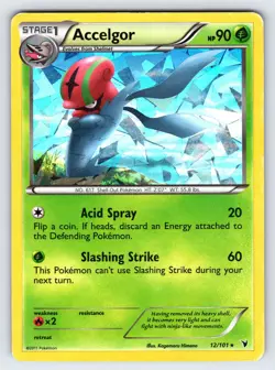 Accelgor 12/101 2011 Noble Victories Pokemon Card Cracked Ice Holo Rare - Lp/Mp - Image 1