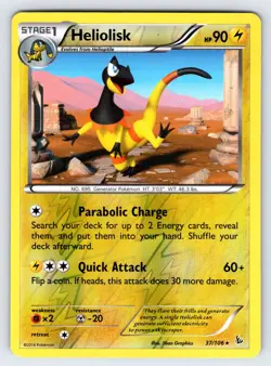 Heliolisk 37/106 2014 XY Flashfire Set Pokemon Card TCG Reverse Holo Rare Nm/Vlp - Image 1