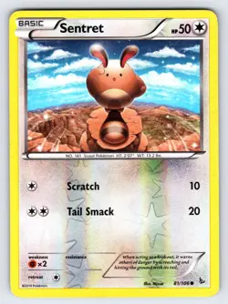 Sentret 81/106 2014 XY Flashfire Set Pokemon Card TCG Reverse Holo Common - Mp - Image 1