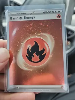 Fire Energy Holo NM 002 Scarlet & Violet 151 Pokemon Card Galaxy Swirl - Image 1