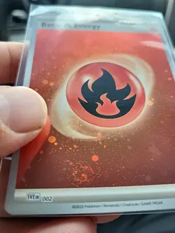 Fire Energy Holo NM 002 Scarlet & Violet 151 Pokemon Card Galaxy Swirl - Image 2