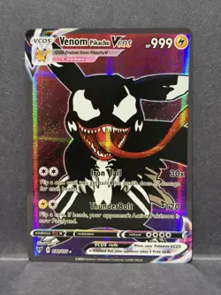 Pikachu Cosplay Venom Pokemon Custom ACG Goddess Story Card Holo Foil Anime - Image 1