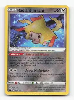 Pokemon TCG - Radiant Jirachi 120/195 Near Mint Radiant Rare Silver Tempest - Image 1