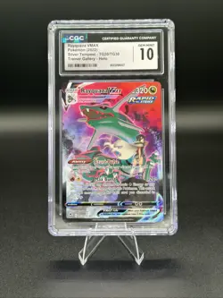 [CGC10] Pokemon Rayquaza VMAX TG20 Silver Tempest Trainer Gallery Holo Gem Mint - Image 1