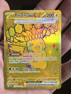 Pokemon TCG Prismatic Evolutions Pikachu EX Gold Hyper Rare 179/131 - Image 1