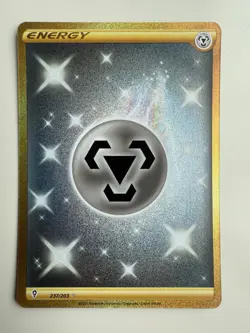 Pokemon Evolving Skies Steel Energy 237/203 Secret Rare Gold Holo Textured - Image 1