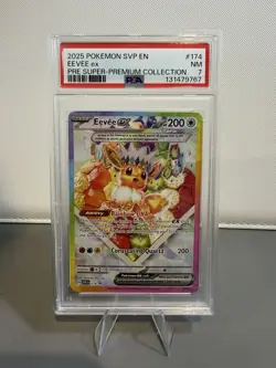PSA 7 2025 POKEMON SVP EN-SV BLACK STAR PROMO 174 EEVEE EX PRISMATIC EVOLUTION🩵 - Image 1