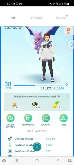Pokemon Go (Stage 38 ) Shiny Areodactyl ( 54 Shinys ) ( Reduced) - Image 1